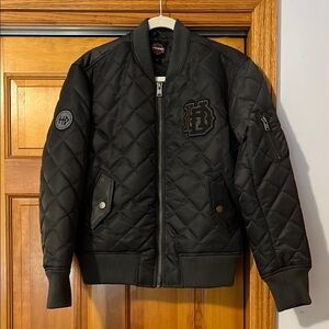 Harley-Davidson Dark Grey Quilted Bomber Jacket
